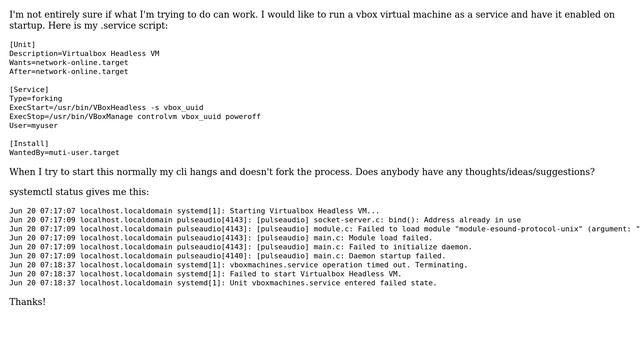 CentOS 7 - Using systemctl to start headless virtual machine hangs смотреть онлайн