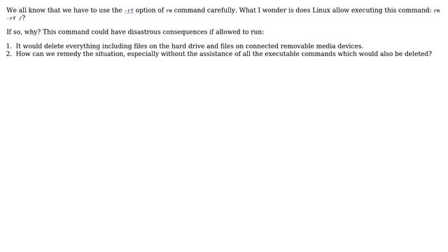 Unix & Linux: Does Linux allow executing the "rm -rf / " command? смотреть онлайн