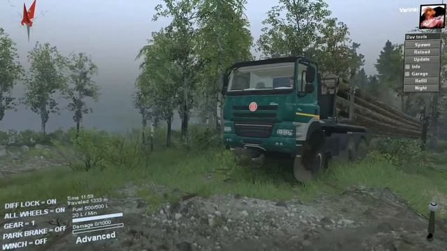 Spintires - Logging with the Tatra Phoenix Agro смотреть онлайн