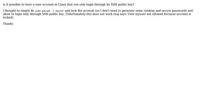 DevOps & SysAdmins: Lock user account and still be able to log in through ssh public key? смотреть онлайн