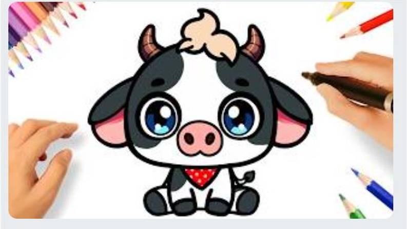 КАК НАРИСОВАТЬ МИЛУЮ КОРОВУ KAWAII 🐮