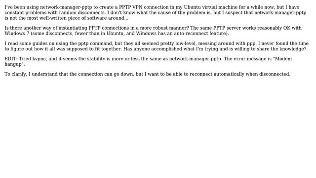 Creating stable, automatically reconnecting PPTP connection in Ubuntu (2 Solutions!!) смотреть онлайн