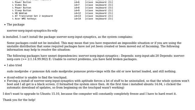 Ubuntu: Touchpad won't work after Kernel update смотреть онлайн