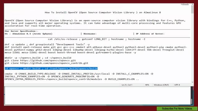 AlmaLinux - installing OpenCV Open Source Computer Vision Library смотреть онлайн