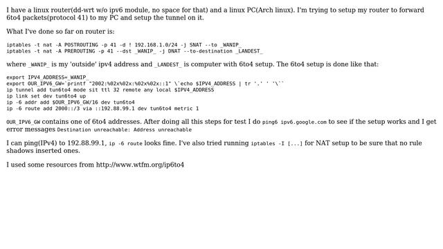Routing 6to4 packets through NAT смотреть онлайн
