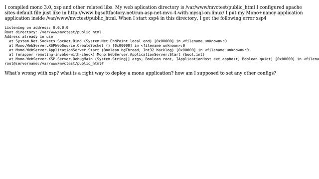 Ubuntu: xsp4 address already in use error. Can't run mono application (2 Solutions!!) смотреть онлайн