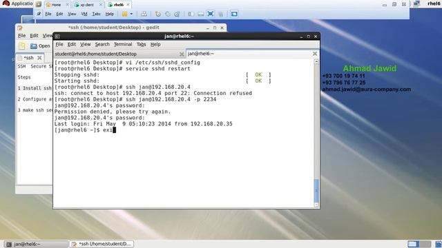 Part3 - ssh server Redhat linux 6 смотреть онлайн