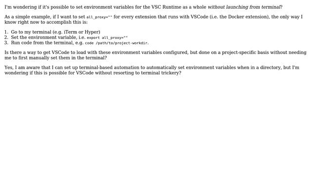 VSCode: How to set env variable for VSC runtime? смотреть онлайн