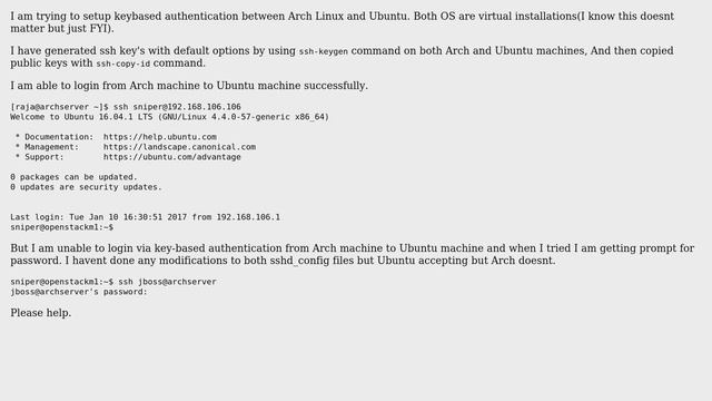 Ubuntu-Arch Linux: Key based Authentication смотреть онлайн
