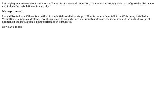 Unix & Linux: Check if Ubuntu is being installed in VirtualBox VM смотреть онлайн