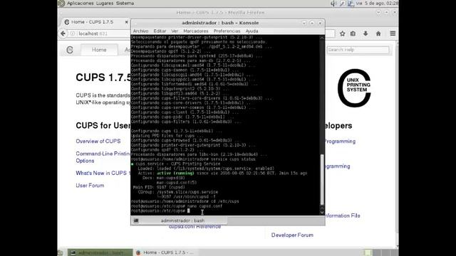 Instalación de servidor de impresión "CUPS" смотреть онлайн