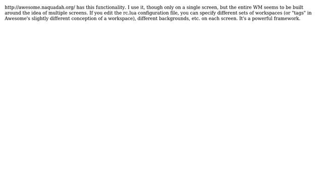 Is there a Linux window manager that allows separate virtual desktops (workspaces) on separate... смотреть онлайн