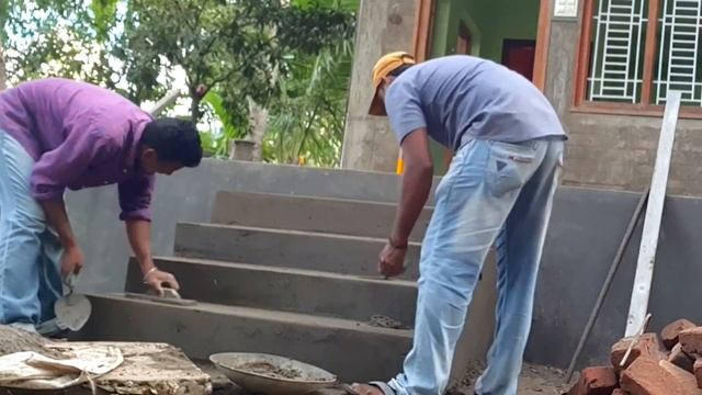 Staircase plaster easy technique // amazing stairs plaster home front смотреть онлайн