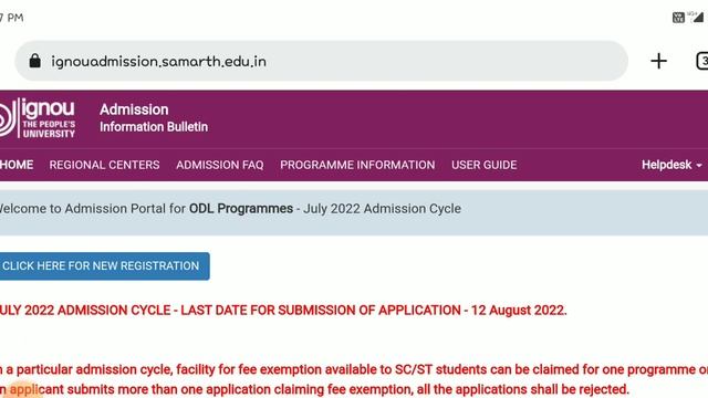 IGNOU Admission Last Date Extended July 2022 Session | IGNOU Online Form Fill Up Last Date Extende смотреть онлайн