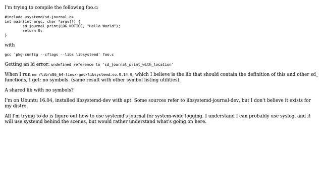 libsystemd contains no symbols смотреть онлайн