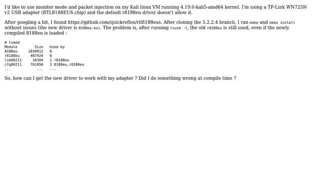 Monitor mode with TL-WN725N and 4.19.0 kernel смотреть онлайн