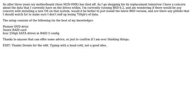 DevOps & SysAdmins: FreeBSD after motherboard replacement; should I have any concerns? смотреть онлайн