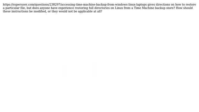 Follow-up: restoring Time Machine backup directories (recursively) with Linux смотреть онлайн
