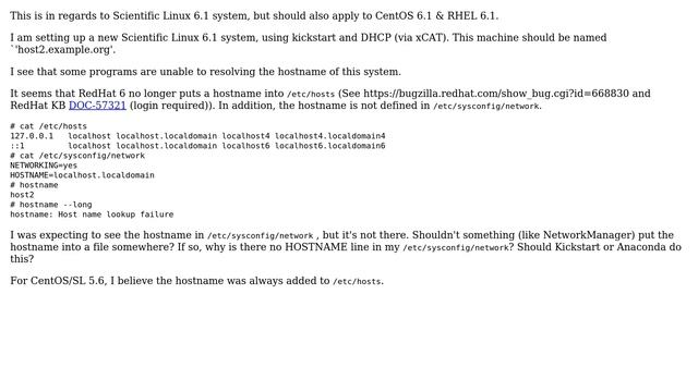 Unix & Linux: New SL6 system: No hostname? смотреть онлайн