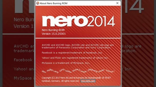 Nero Burning ROM 2014 Easter Egg - About Box - 250 Nero employees listed - Music Nero Template MyDa смотреть онлайн