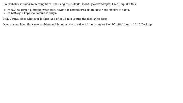 Ubuntu: Power manager keeps shutting down the display смотреть онлайн