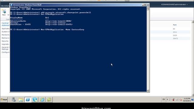 Create SharePoint Server 2010 Web Application using Central Administration and PowerShell смотреть онлайн