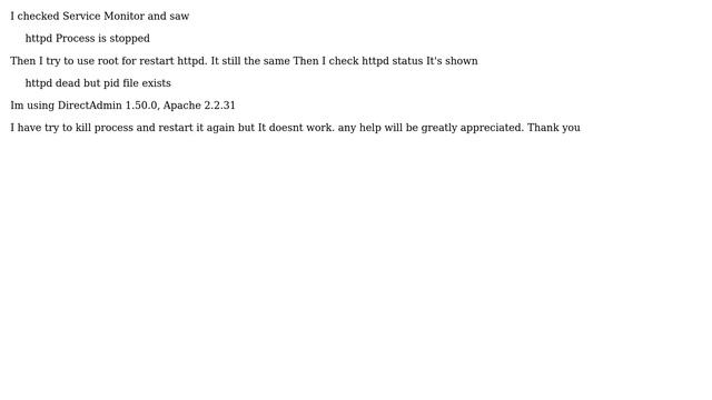 DevOps & SysAdmins: Directadmin httpd dead but pid file exists смотреть онлайн