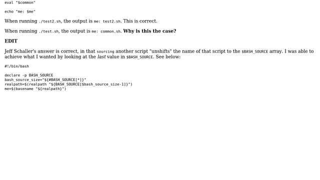 Unix & Linux: Does a sourced bash script contain wrong values for $BASH_SOURCE? смотреть онлайн