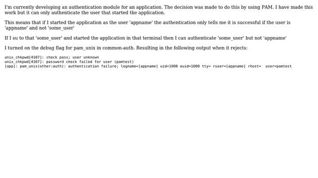How to authenticate a user with PAM, that is not the user that started the application? смотреть онлайн