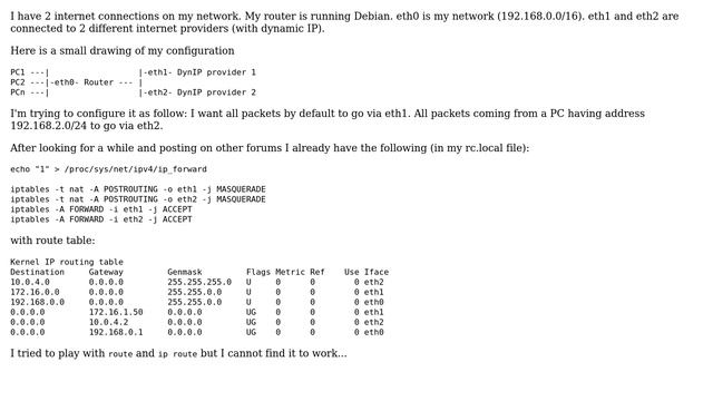 Multiple interfaces: route packets to specific interface смотреть онлайн