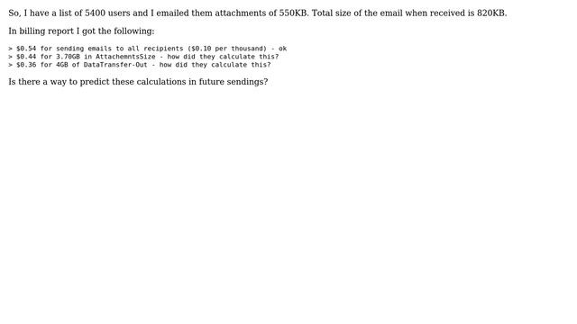 Unix & Linux: How does Amazon SES calculate AttachmentSize and DataTransfer-Out? смотреть онлайн