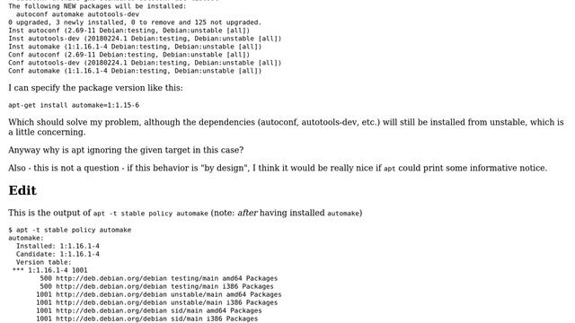 Unix & Linux: Why is apt-get ignoring the target argument? смотреть онлайн