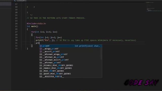 Print Different Patterns of number in C Language || CODE SAY смотреть онлайн