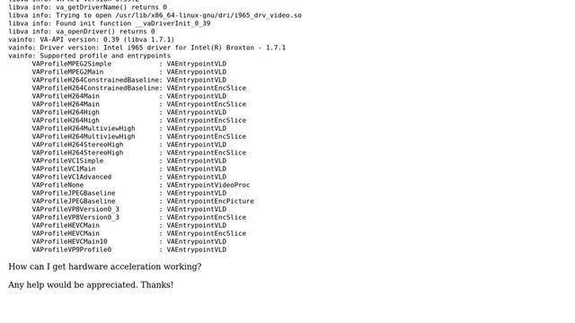 Ubuntu: VAAPI on broxton GPU смотреть онлайн