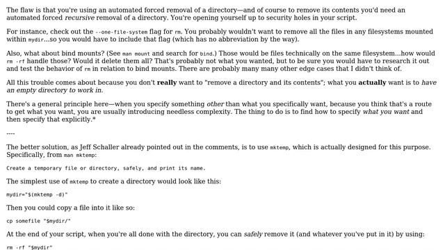 Unix & Linux: Is this good in order to have an empty directory? смотреть онлайн
