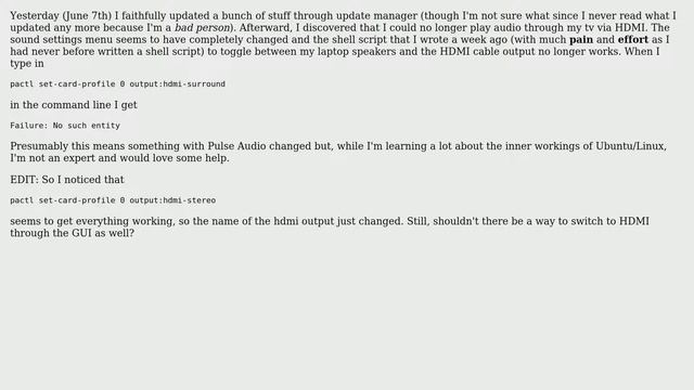 Ubuntu: After update, audio won't play through HDMI cable смотреть онлайн