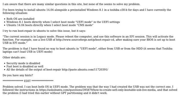 Ubuntu: Boot-repair: Can't boot ubuntu in uefi mode смотреть онлайн