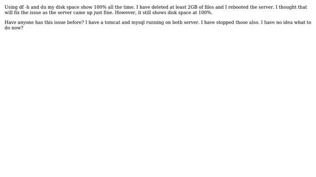 DevOps & SysAdmins: redhat linux 6 / disk space at 100% after delete and reboot смотреть онлайн