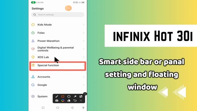 infinix Hot 30i Smart side bar or panal setting and floating window || Smart side bar settings смотреть онлайн