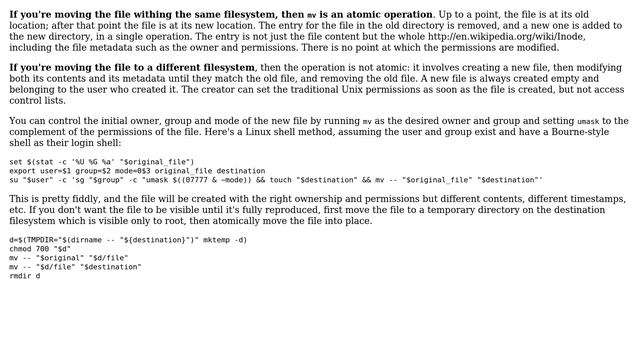 Unix & Linux: Move file and preserve owner and mode in one atomic operation (3 Solutions!!) смотреть онлайн