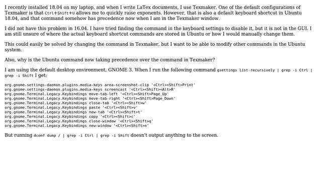 How can I change the Ctrl+Shift+U shortcut (and others) to work as expected in Texmaker instead... смотреть онлайн