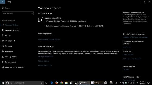 Windows 10 Insider preview build 16215 Fall Creators update available June 8th 2017 смотреть онлайн