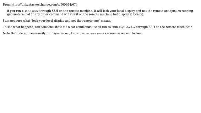 Unix & Linux: Can you explain "lock your local display and not the remote one" by ssh? смотреть онлайн