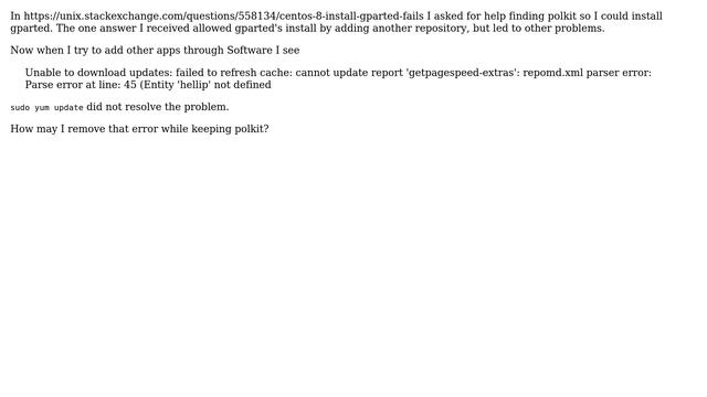 CentOS 8: Gparted requires polkit, where may I find it? смотреть онлайн