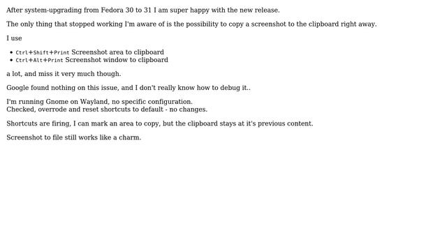 Unix & Linux: Copy screenshot to clipboard isn't working after update to fedora 31 смотреть онлайн