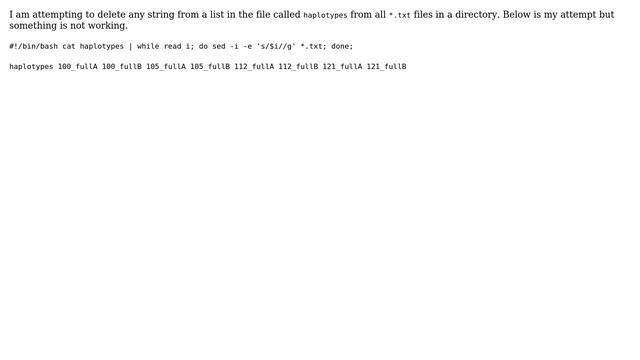 Unix & Linux: remove strings in list_file from other file(s) смотреть онлайн