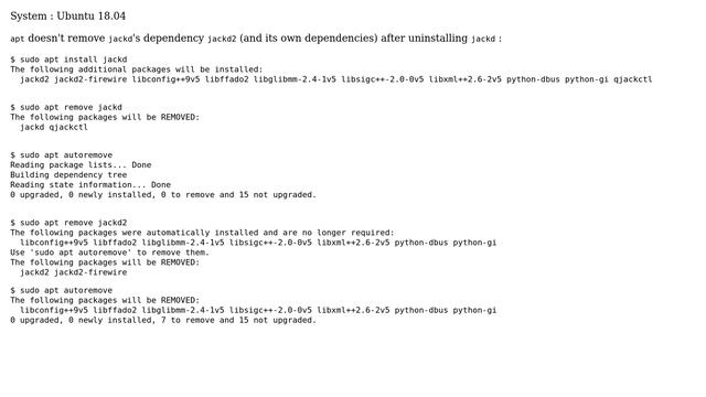 Unix & Linux: `apt` doesn't remove dependencies that were automatically installed смотреть онлайн