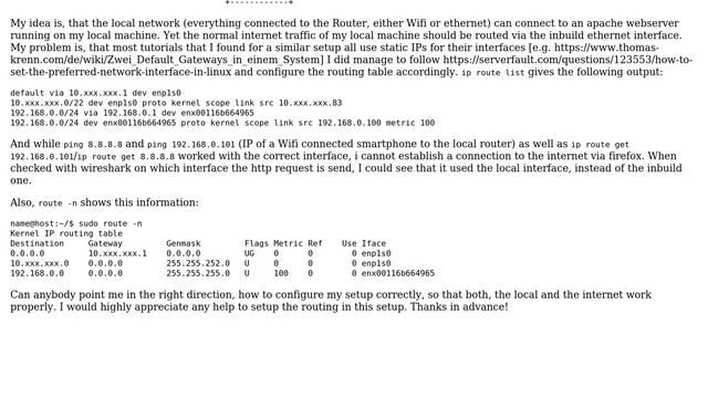 Linux use two interfaces with different DHCP server (local ＜-＞ internet) смотреть онлайн