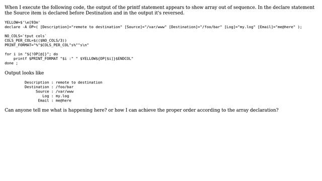 Unix & Linux: Why does the printf statement in this loop output the array out of sequence? смотреть онлайн