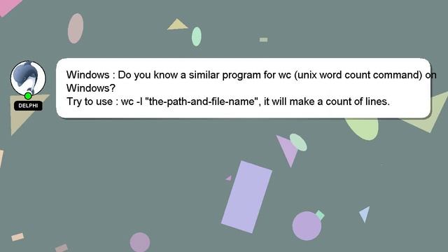 Windows : Do you know a similar program for wc (unix word count command) on Windows? смотреть онлайн